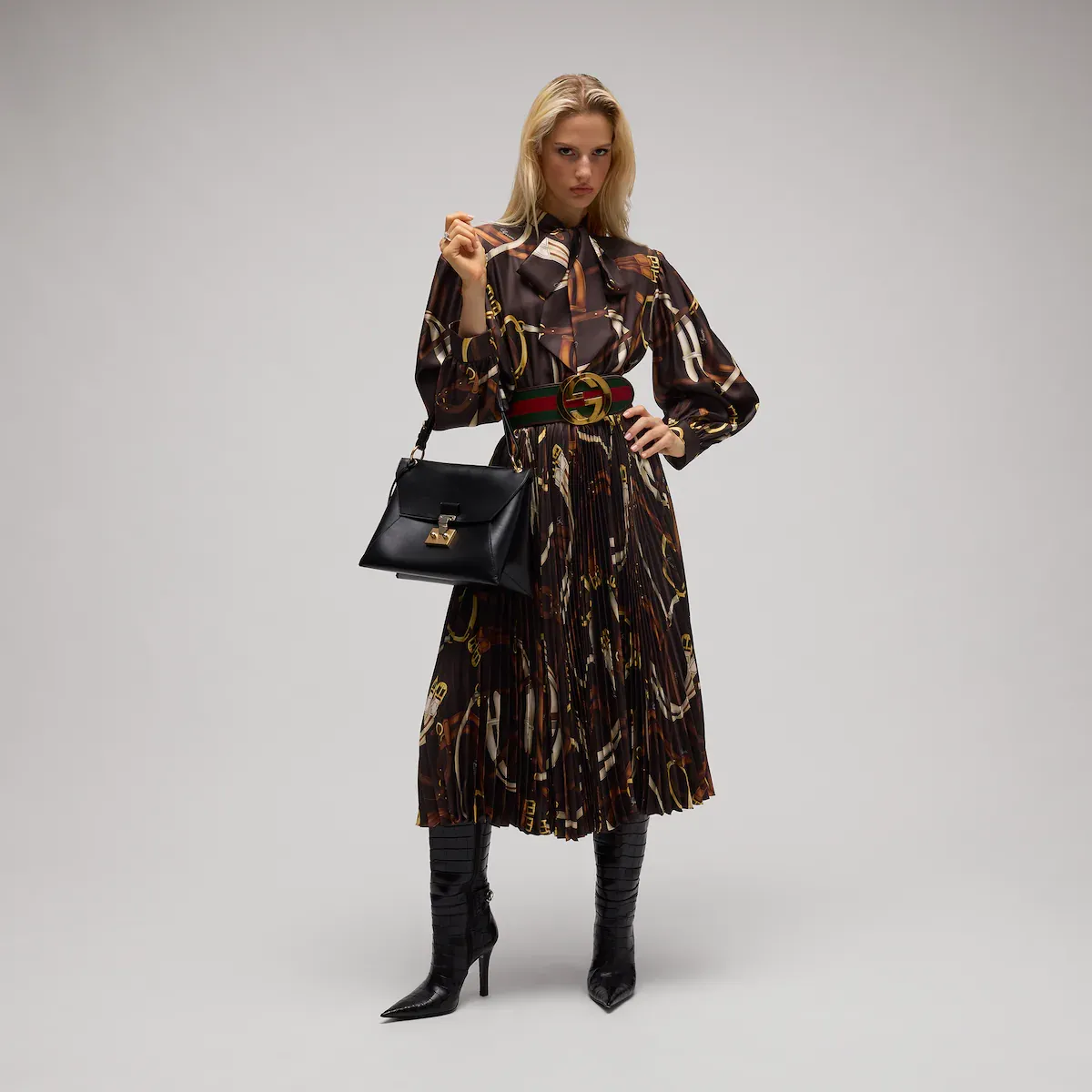 Gucci Printed Silk Twill Chemisier Dress | Thumbnail 2 Gucci Printed Silk Twill Chemisier Dress | Thumbnail 2