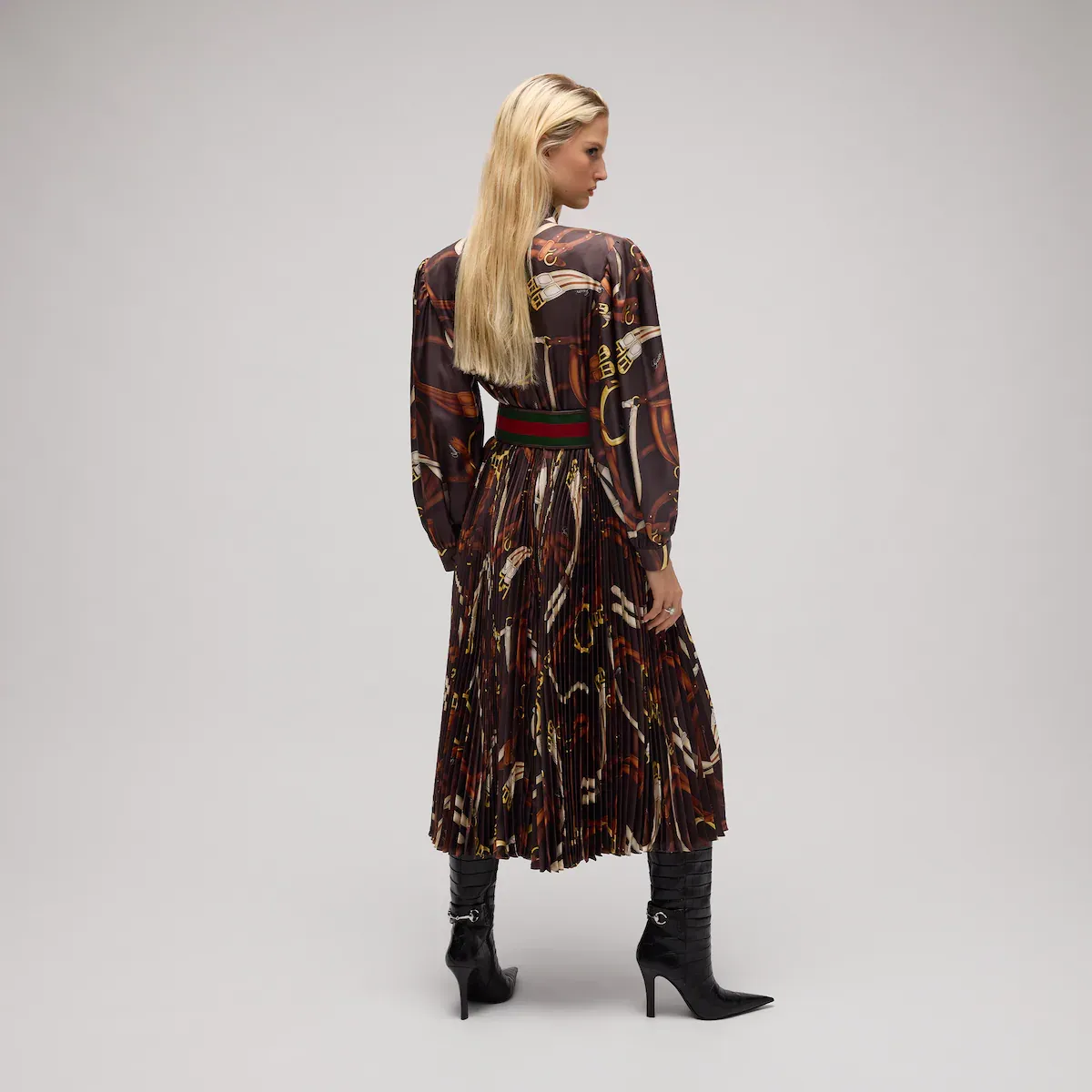 Gucci Printed Silk Twill Chemisier Dress | Thumbnail 3 Gucci Printed Silk Twill Chemisier Dress | Thumbnail 3