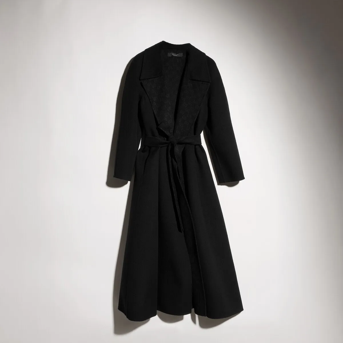 Gucci Silk Wool Coat With GG Inside | Thumbnail 2 Gucci Silk Wool Coat With GG Inside | Thumbnail 2