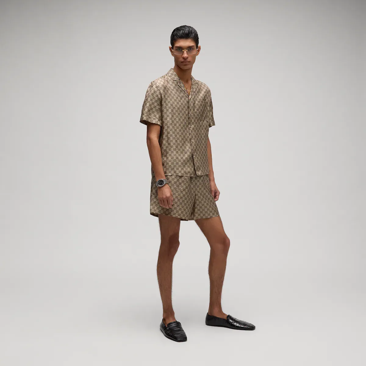 Gucci Printed Silk Twill Bowling Shirt | Thumbnail 2 Gucci Printed Silk Twill Bowling Shirt | Thumbnail 2
