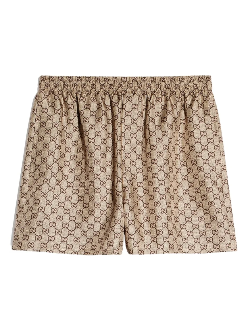 Gucci Printed Silk Twill Shorts