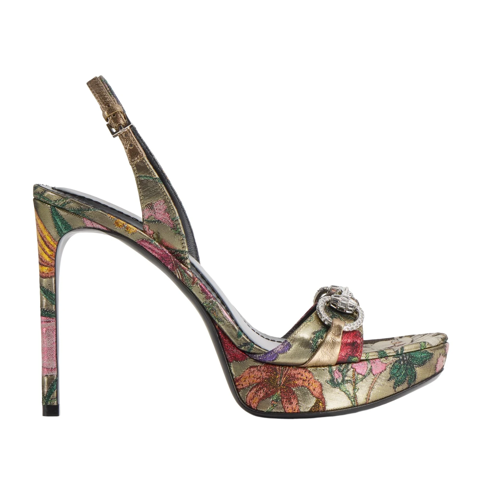 Gucci Donna Platform Sandal With Crystal Horsebit