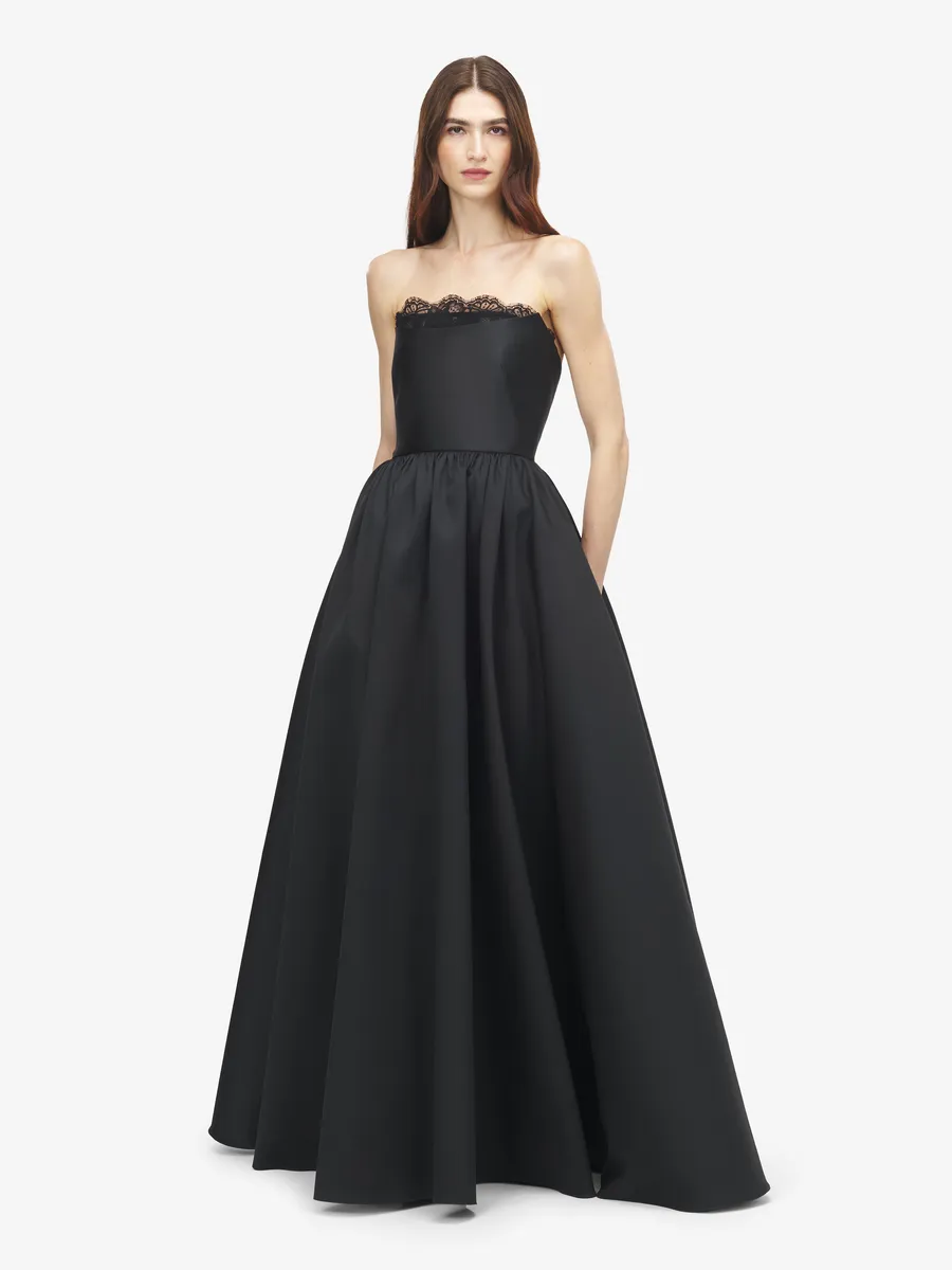Alexander McQueen Lace Trim Evening Dress | Thumbnail 2 Alexander McQueen Lace Trim Evening Dress | Thumbnail 2