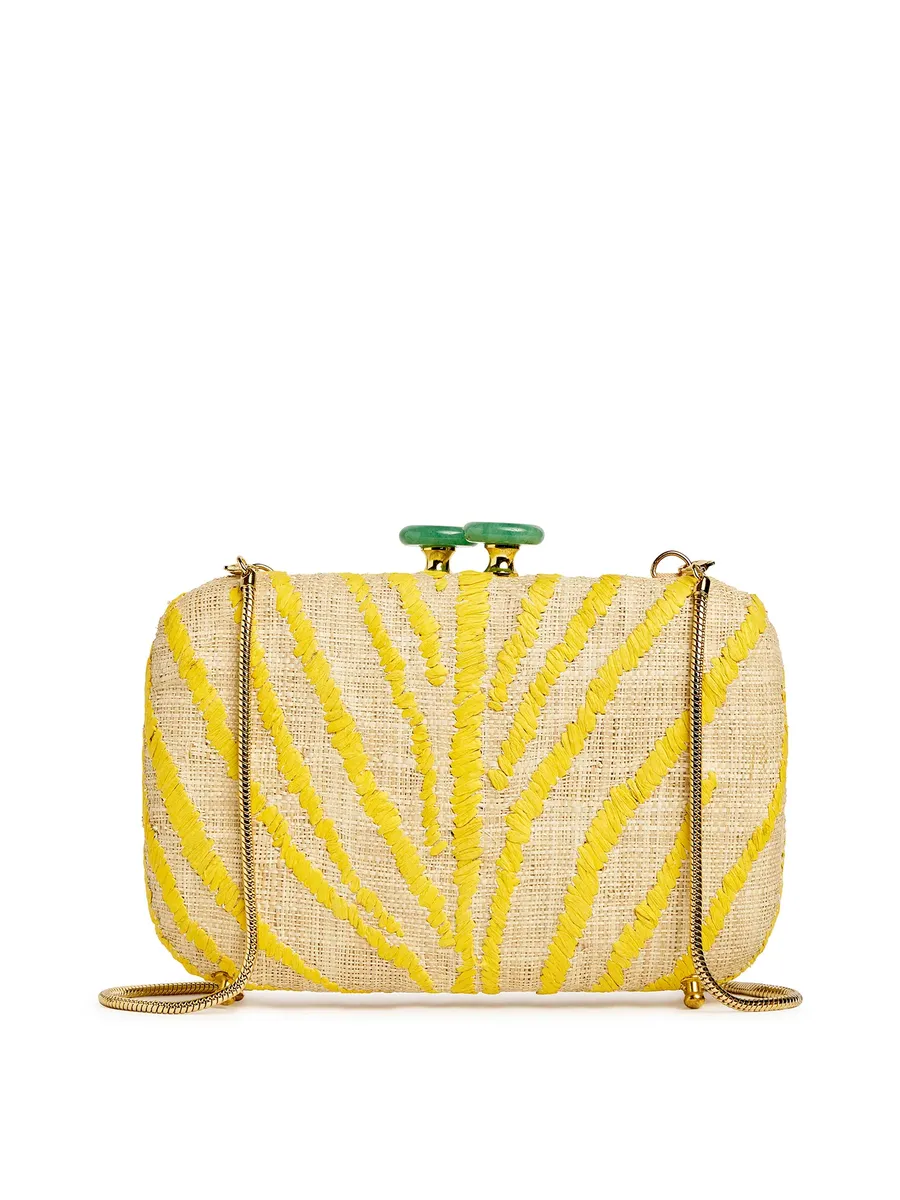 Emm Kuo Akumal Short Zebra Raffia Clutch | Thumbnail 2