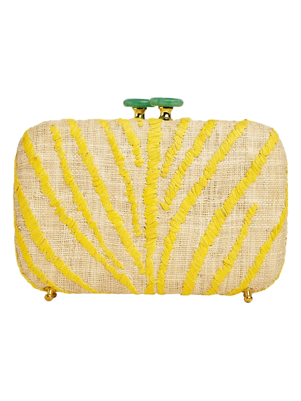 Akumal Short Zebra Raffia Clutch