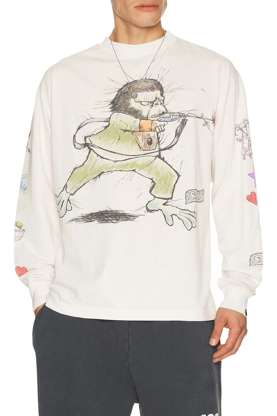 SAINT Mxxxxxx X Bape Running Long Sleeve Tee