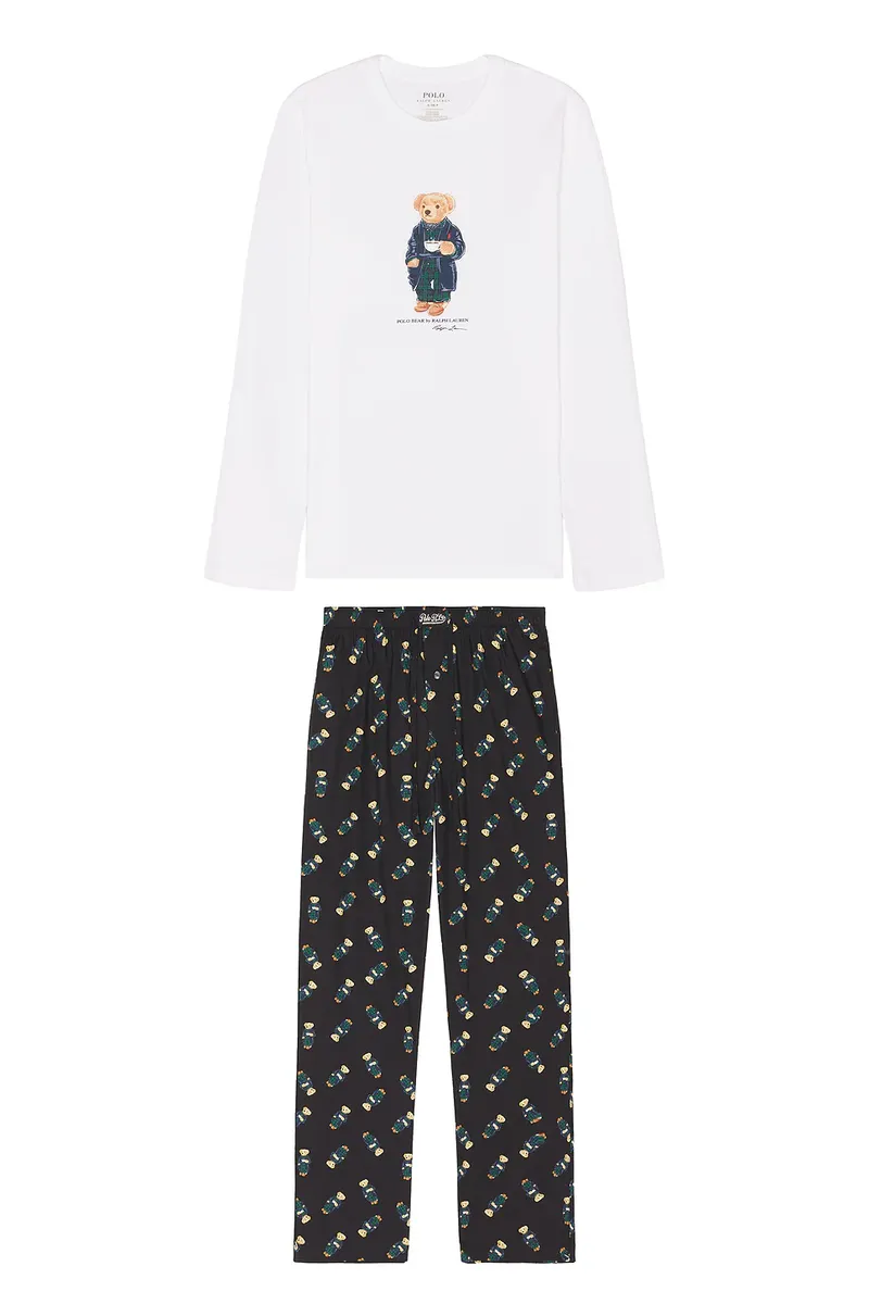 Polo Ralph Lauren Long Sleeve Crew & Woven Pj Pant Bear Set | Thumbnail 4 Polo Ralph Lauren Long Sleeve Crew & Woven Pj Pant Bear Set | Thumbnail 4