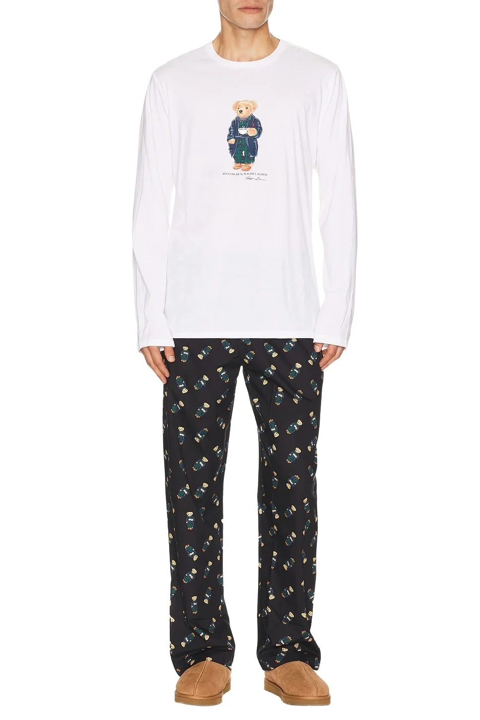 Long Sleeve Crew & Woven Pj Pant Bear Set Long Sleeve Crew & Woven Pj Pant Bear Set