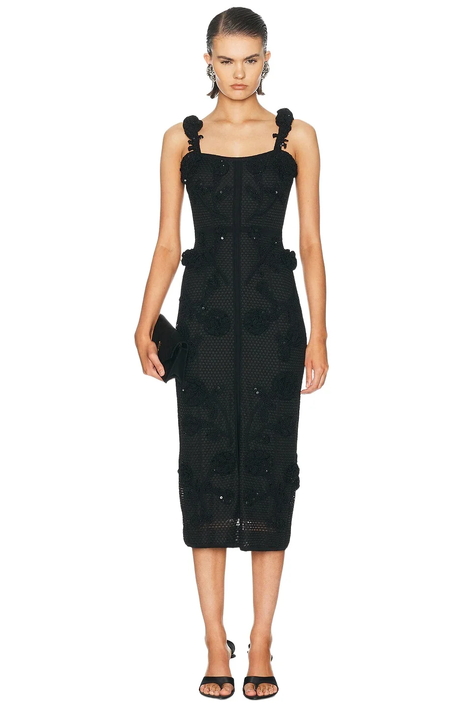 Carolina Herrera Thin Strap Crochet Dress