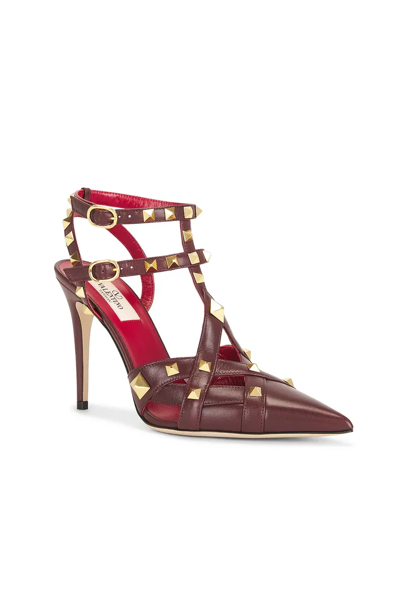 Valentino Garavani Studdy Brass Ankle Strap Pump | Thumbnail 2