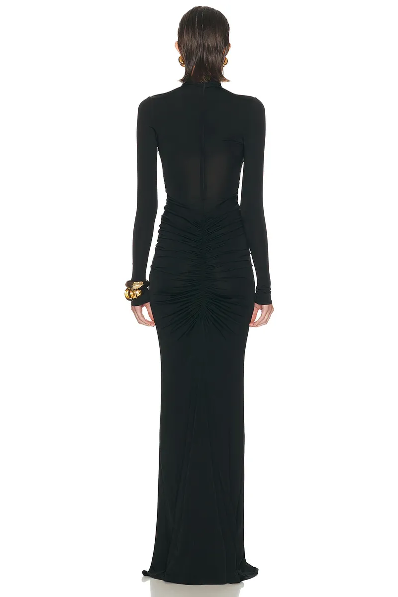 Lapointe Jersey Halter Ruched Gown | Thumbnail 3