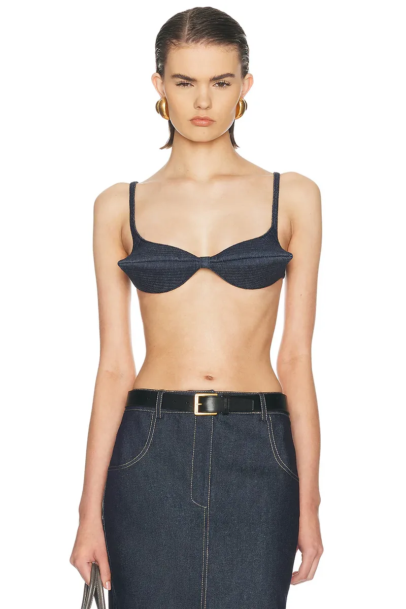 Jean Paul Gaultier Flat Conic Denim Bra Top | Thumbnail 2