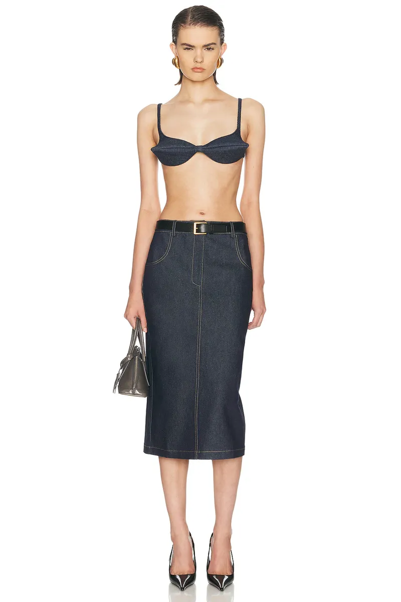 Jean Paul Gaultier Flat Conic Denim Bra Top | Thumbnail 5