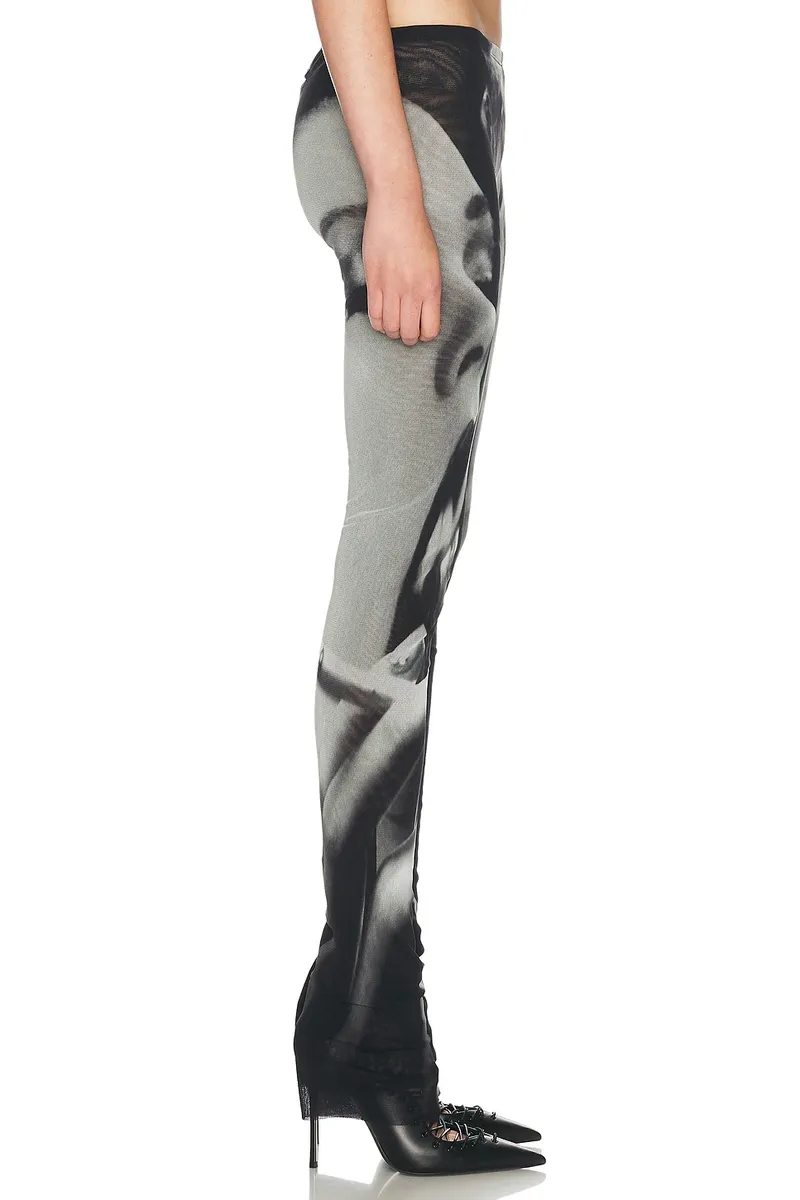 Jean Paul Gaultier Mesh Printed Smoking Women Flare Pant | Thumbnail 3 Jean Paul Gaultier Mesh Printed Smoking Women Flare Pant | Thumbnail 3
