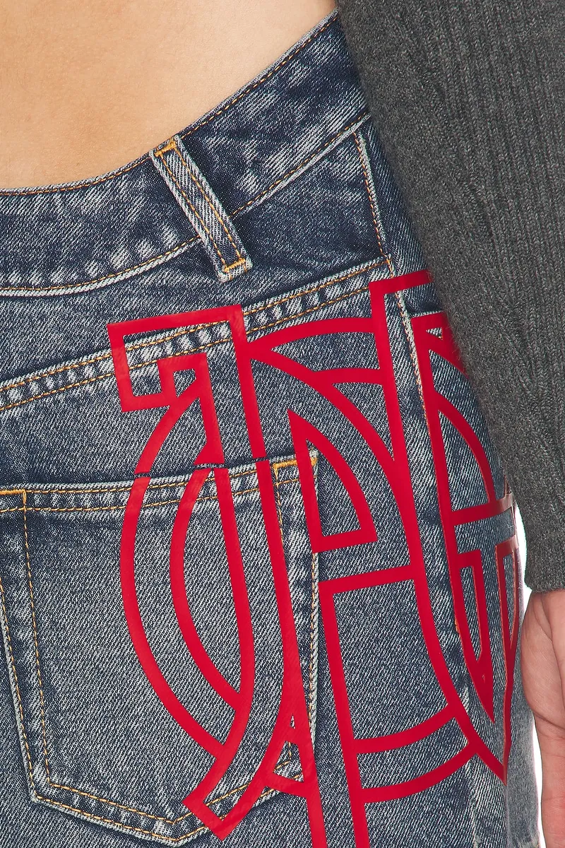 Jean Paul Gaultier Wavy Waistband And JPG Logo Print Mini Denim Skirt | Thumbnail 6 Jean Paul Gaultier Wavy Waistband And JPG Logo Print Mini Denim Skirt | Thumbnail 6