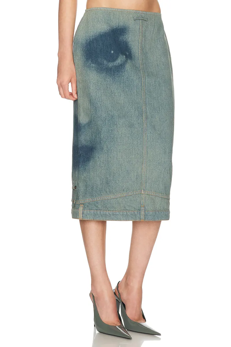 Jean Paul Gaultier Face Print Upside Down Denim Skirt | Thumbnail 3 Jean Paul Gaultier Face Print Upside Down Denim Skirt | Thumbnail 3