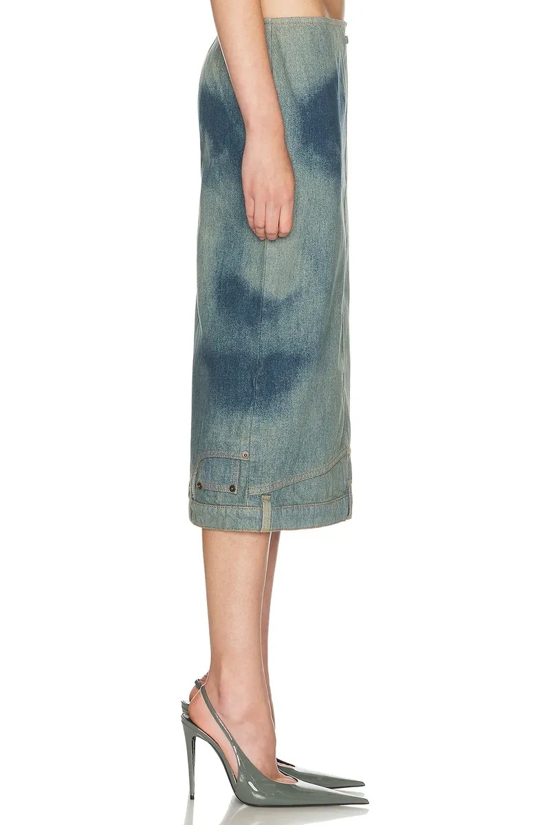 Jean Paul Gaultier Face Print Upside Down Denim Skirt | Thumbnail 4 Jean Paul Gaultier Face Print Upside Down Denim Skirt | Thumbnail 4