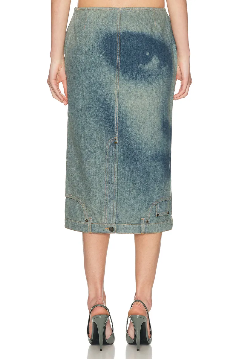 Jean Paul Gaultier Face Print Upside Down Denim Skirt | Thumbnail 5 Jean Paul Gaultier Face Print Upside Down Denim Skirt | Thumbnail 5