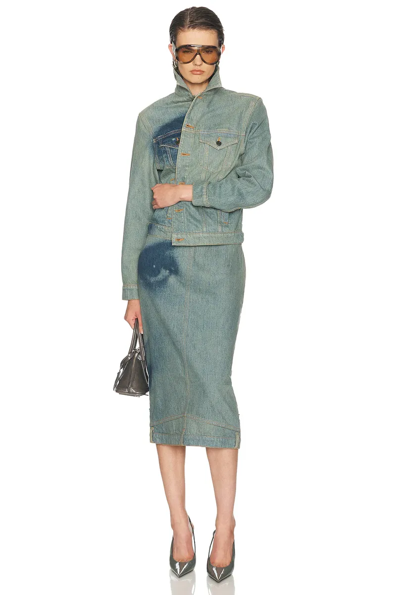 Jean Paul Gaultier Face Print Upside Down Denim Skirt | Thumbnail 6 Jean Paul Gaultier Face Print Upside Down Denim Skirt | Thumbnail 6