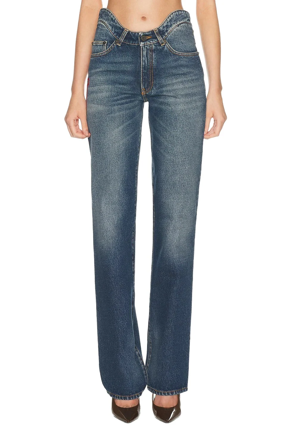 Wavy Waistband Straight Leg Wavy Waistband Straight Leg