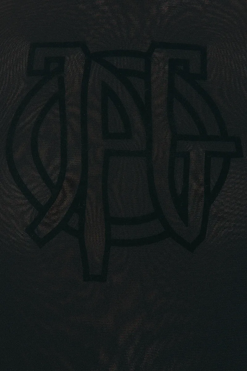 Jean Paul Gaultier Mesh JPG Logo Flock Long Dress | Thumbnail 4 Jean Paul Gaultier Mesh JPG Logo Flock Long Dress | Thumbnail 4
