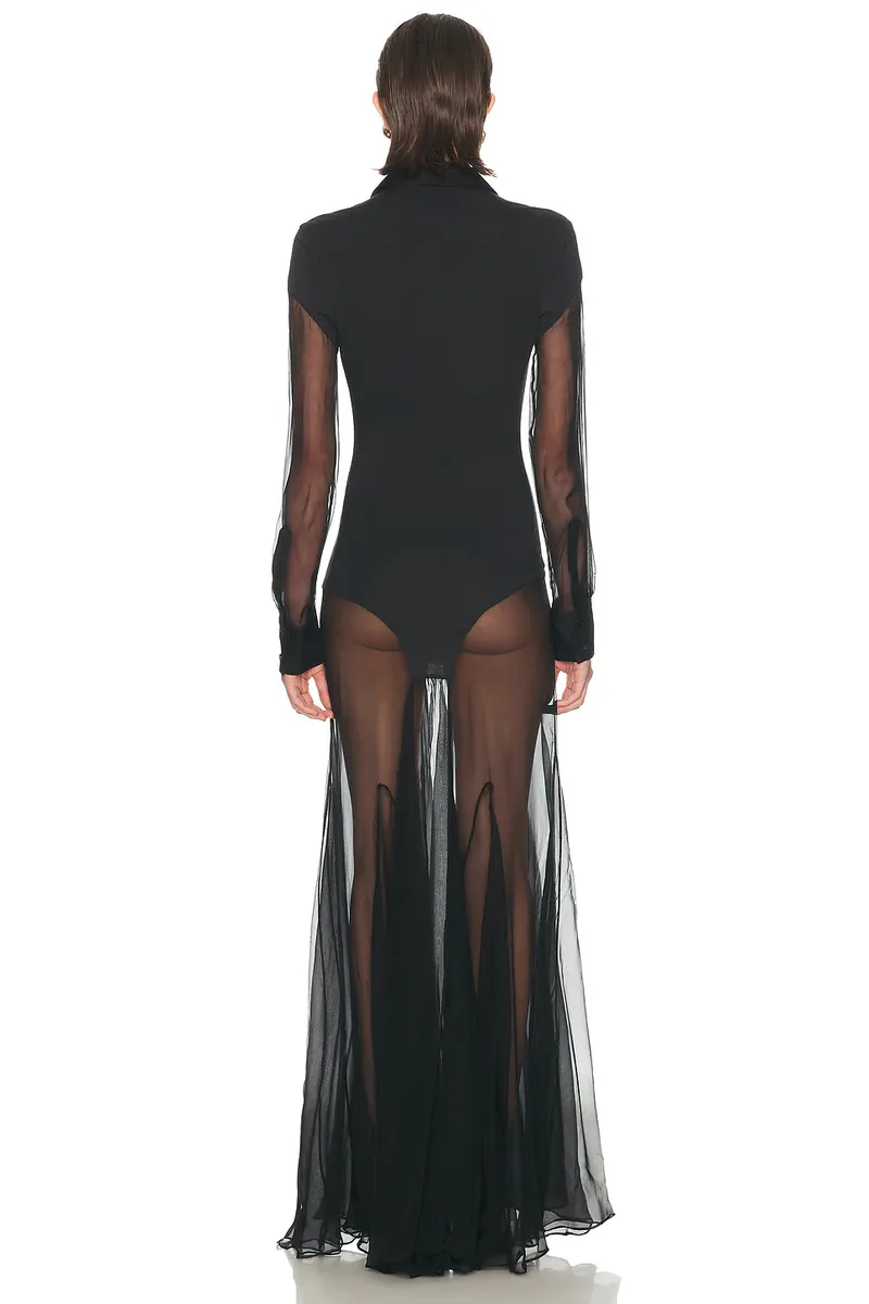 Jean Paul Gaultier Bi Material Long Dress | Thumbnail 3