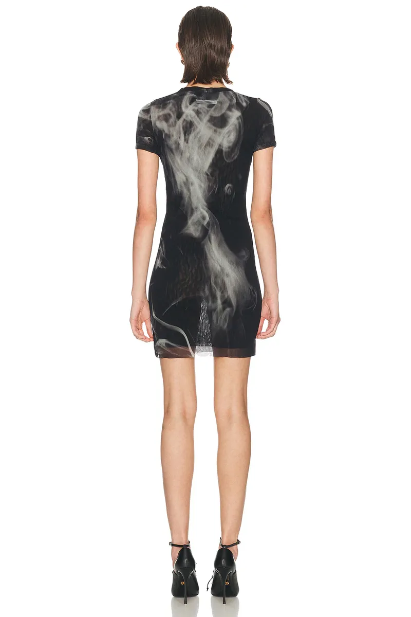 Jean Paul Gaultier Mesh Printed Smoking Women Short Dress | Thumbnail 4 Jean Paul Gaultier Mesh Printed Smoking Women Short Dress | Thumbnail 4