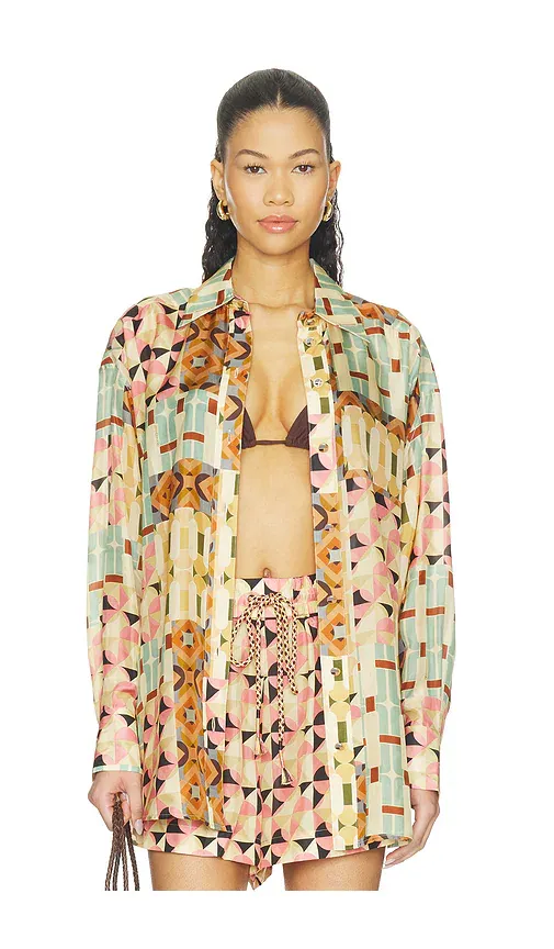 Zimmermann Fairlight Geo Relaxed Shirt | Thumbnail 2