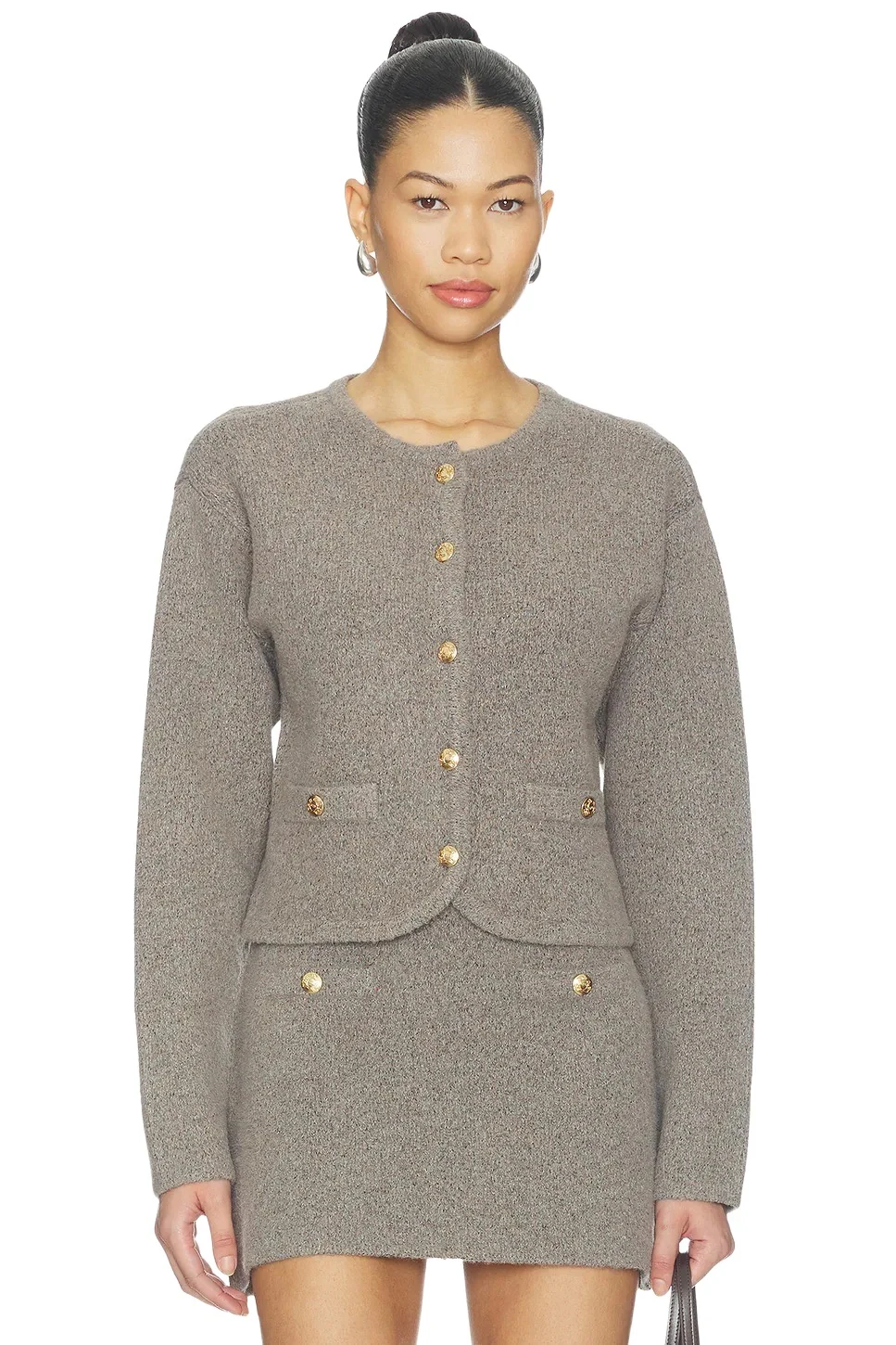 525 America Theodora Curved Hem Button Front Jacket
