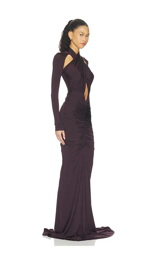 Lapointe Jersey Halter Ruched Gown | Thumbnail 2