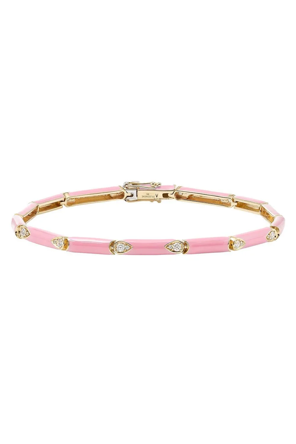 Robinson Pelham Diamond Nirvana Pink Enamel Bracelet