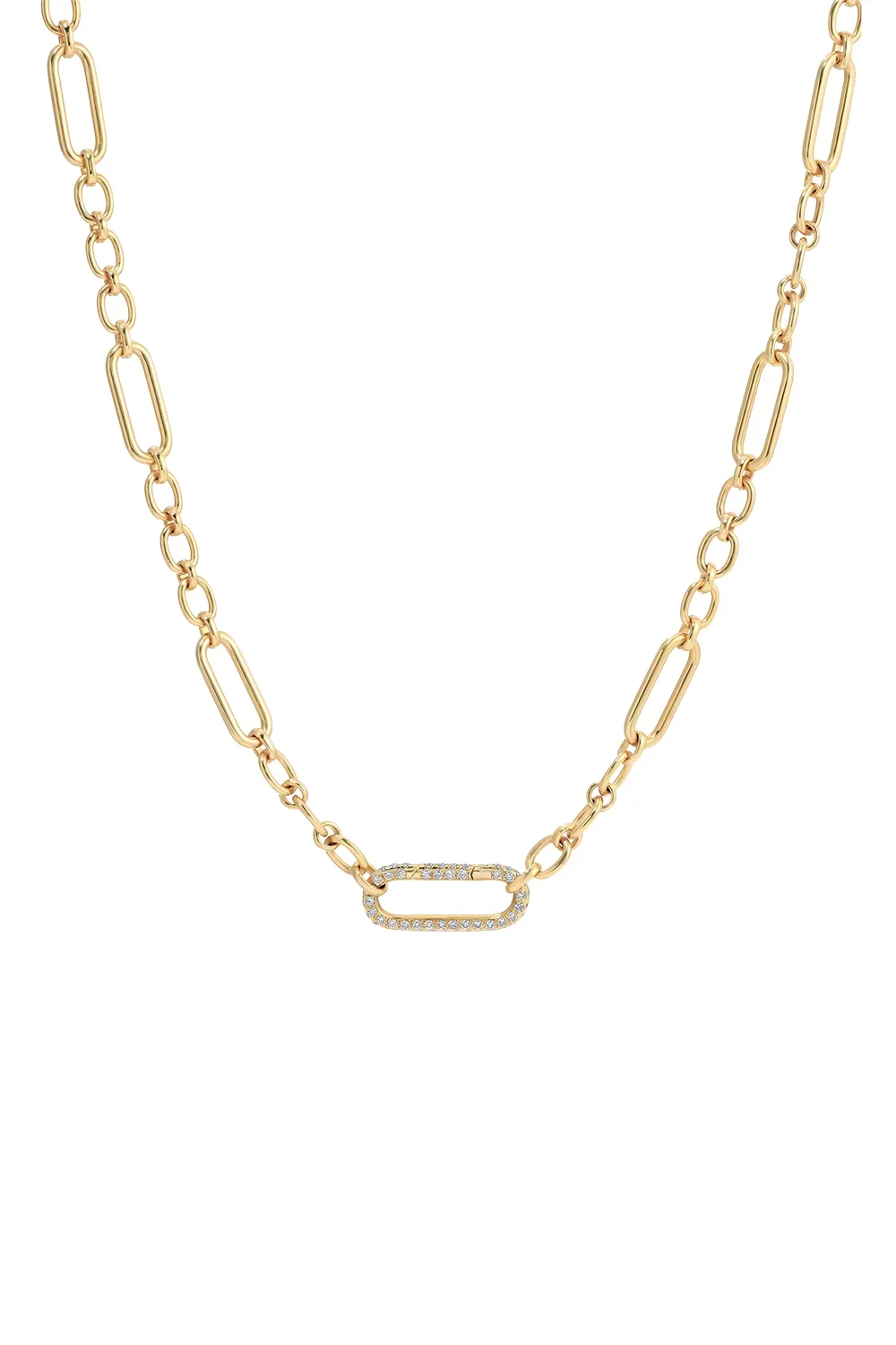 Diamond Pave Rectangular Chain Necklace