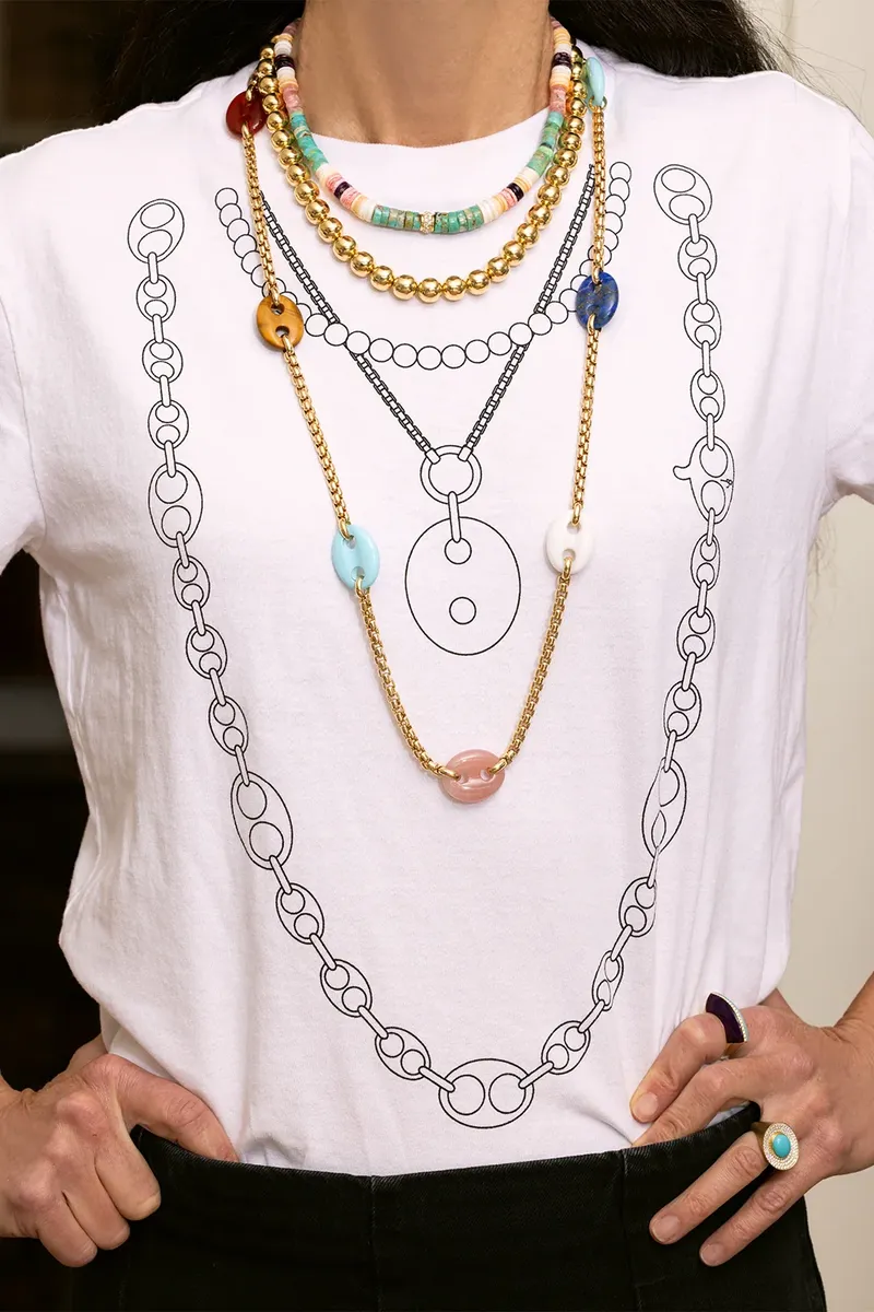 Jenna Blake Turquoise Multicolor Beaded Chain Necklace | Thumbnail 2