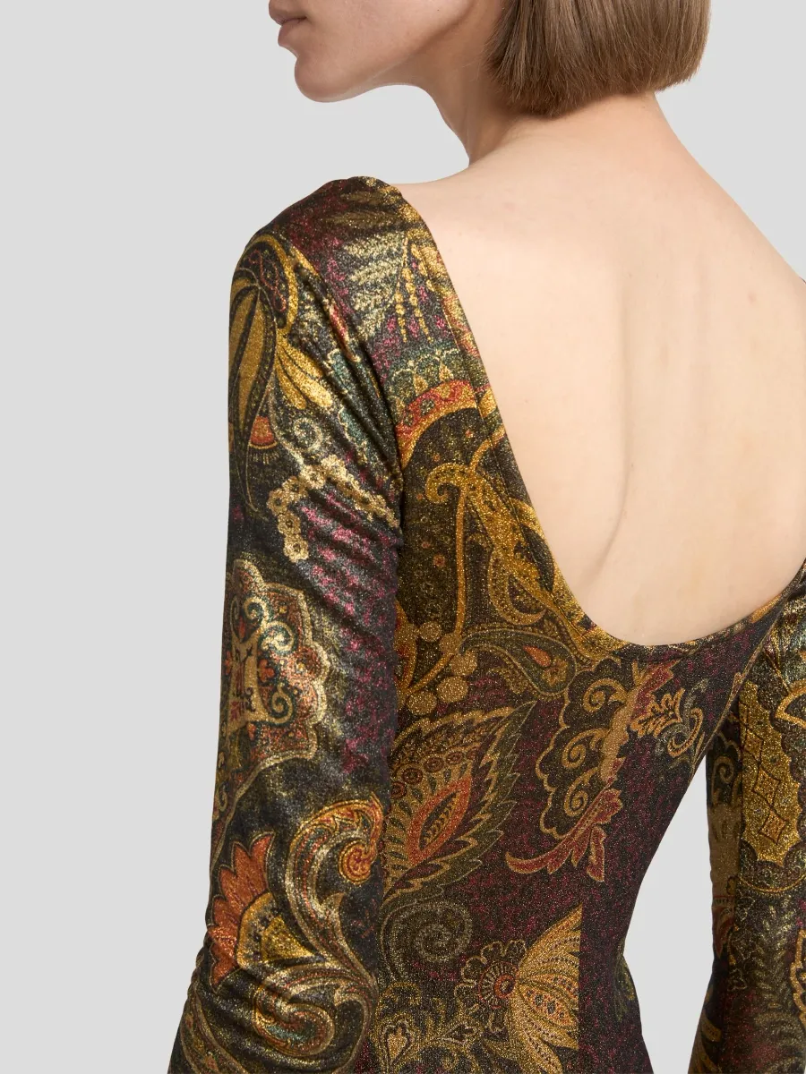 Etro Women's Paisley Jersey Scoopneck Column Maxi Dress | Thumbnail 5 Etro Women's Paisley Jersey Scoopneck Column Maxi Dress | Thumbnail 5