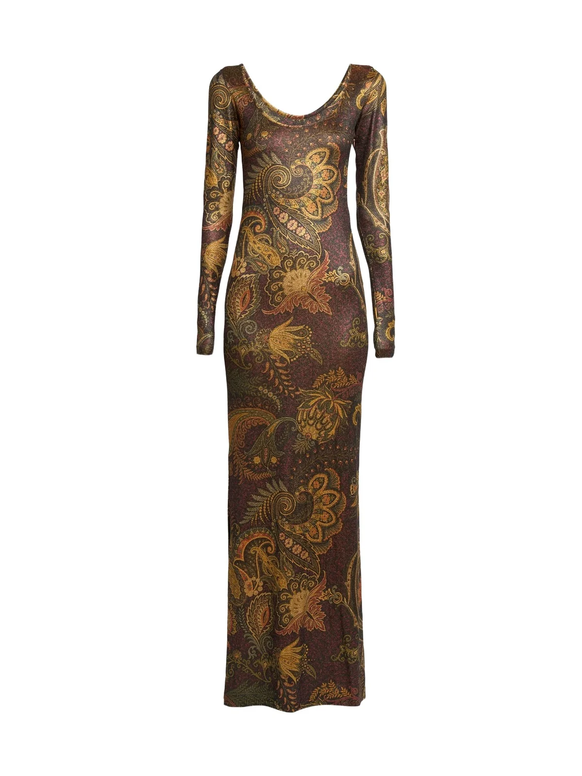 Etro Women's Paisley Jersey Scoopneck Column Maxi Dress