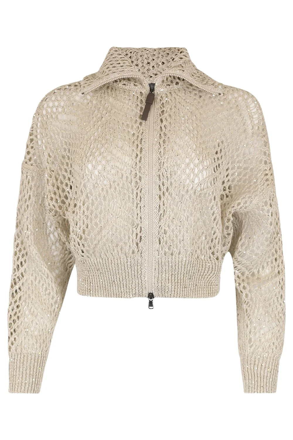 Long Sleeve Zip Net Cardigan Long Sleeve Zip Net Cardigan
