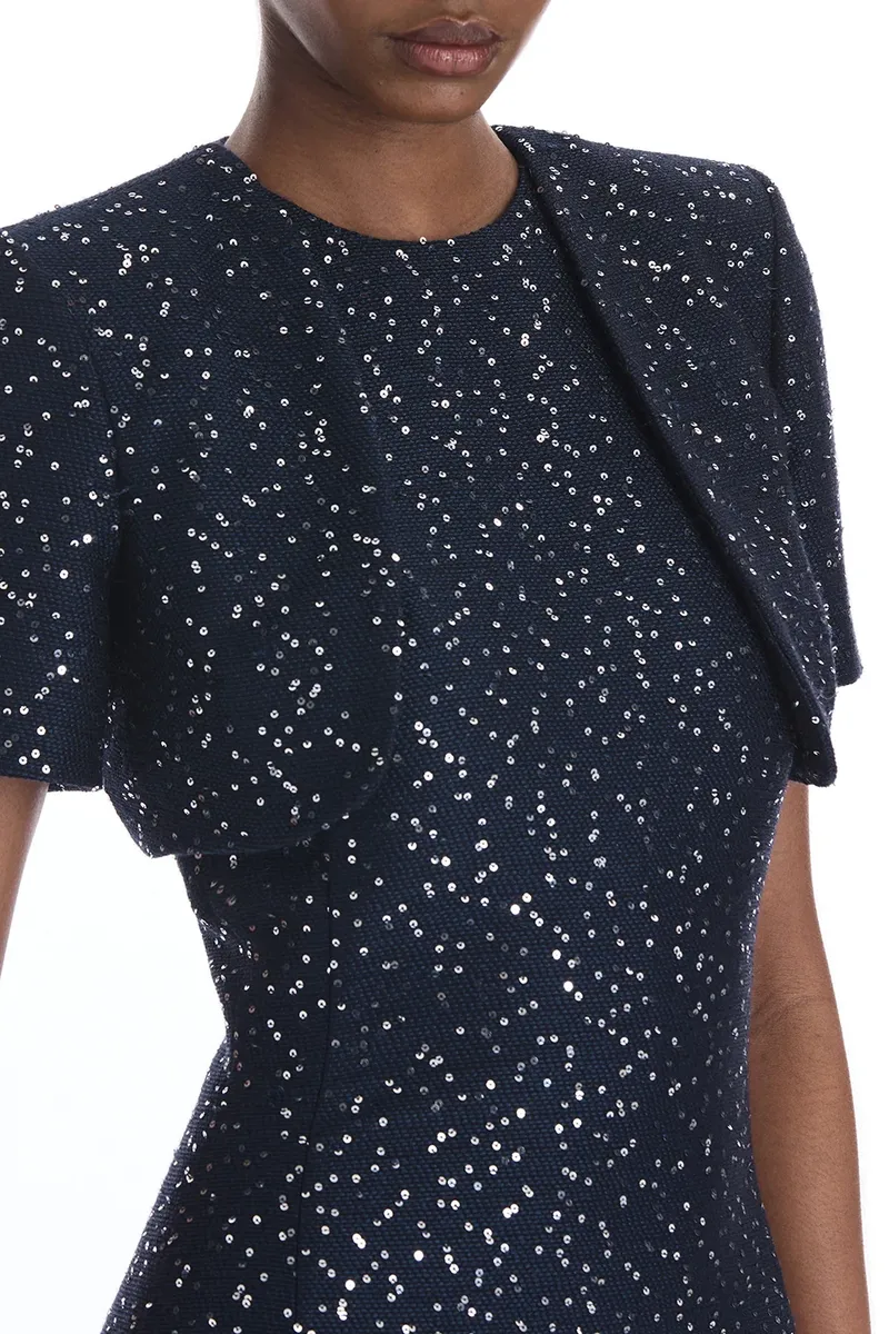 Oscar de la Renta Short Sleeve Sequin Tweed Cape | Thumbnail 5 Oscar de la Renta Short Sleeve Sequin Tweed Cape | Thumbnail 5
