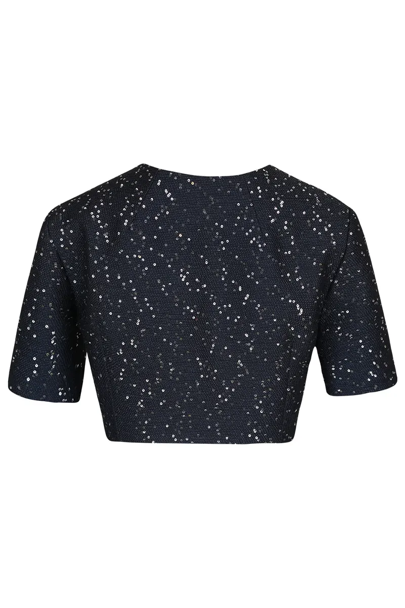 Oscar de la Renta Short Sleeve Sequin Tweed Cape | Thumbnail 7 Oscar de la Renta Short Sleeve Sequin Tweed Cape | Thumbnail 7