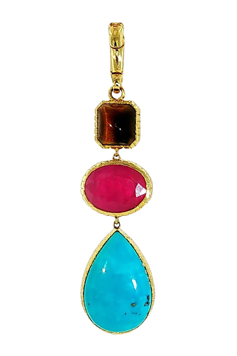 Jenna Blake Tiger’s Eye Ruby Turquoise Totem Charm