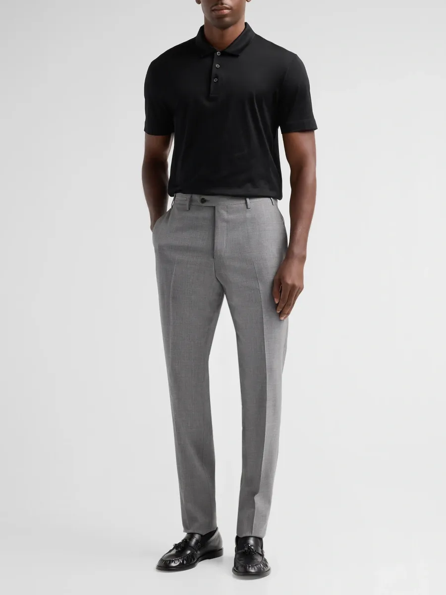 CORNELIANI Men's Stretch-Wool Crease-Front Pants | Thumbnail 2 CORNELIANI Men's Stretch-Wool Crease-Front Pants | Thumbnail 2