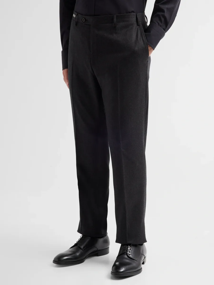 CORNELIANI Men's Stretch-Wool Flannel Pants | Thumbnail 4 CORNELIANI Men's Stretch-Wool Flannel Pants | Thumbnail 4