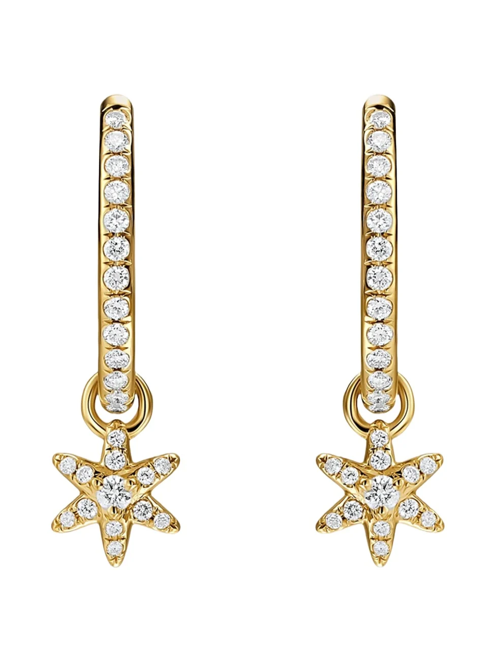 David Yurman Women's Petite Starburst Drop Earrings in 18K Yellow Gold with Diamonds, 18.8MM - Gold | Thumbnail 1 David Yurman Women's Petite Starburst Drop Earrings in 18K Yellow Gold with Diamonds, 18.8MM - Gold | Thumbnail 1