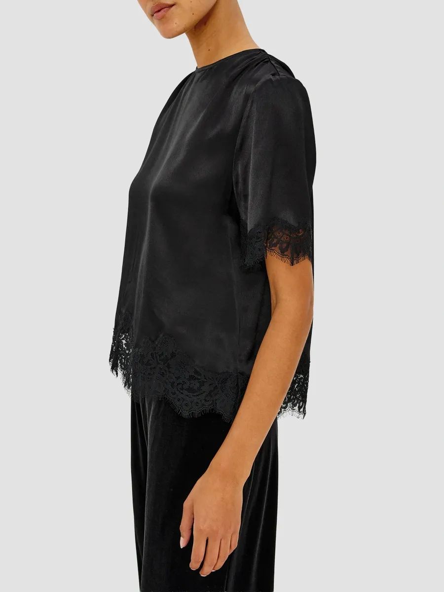 RAILS Women's Sonora Satin & Lace Crewneck Blouse | Thumbnail 6 RAILS Women's Sonora Satin & Lace Crewneck Blouse | Thumbnail 6