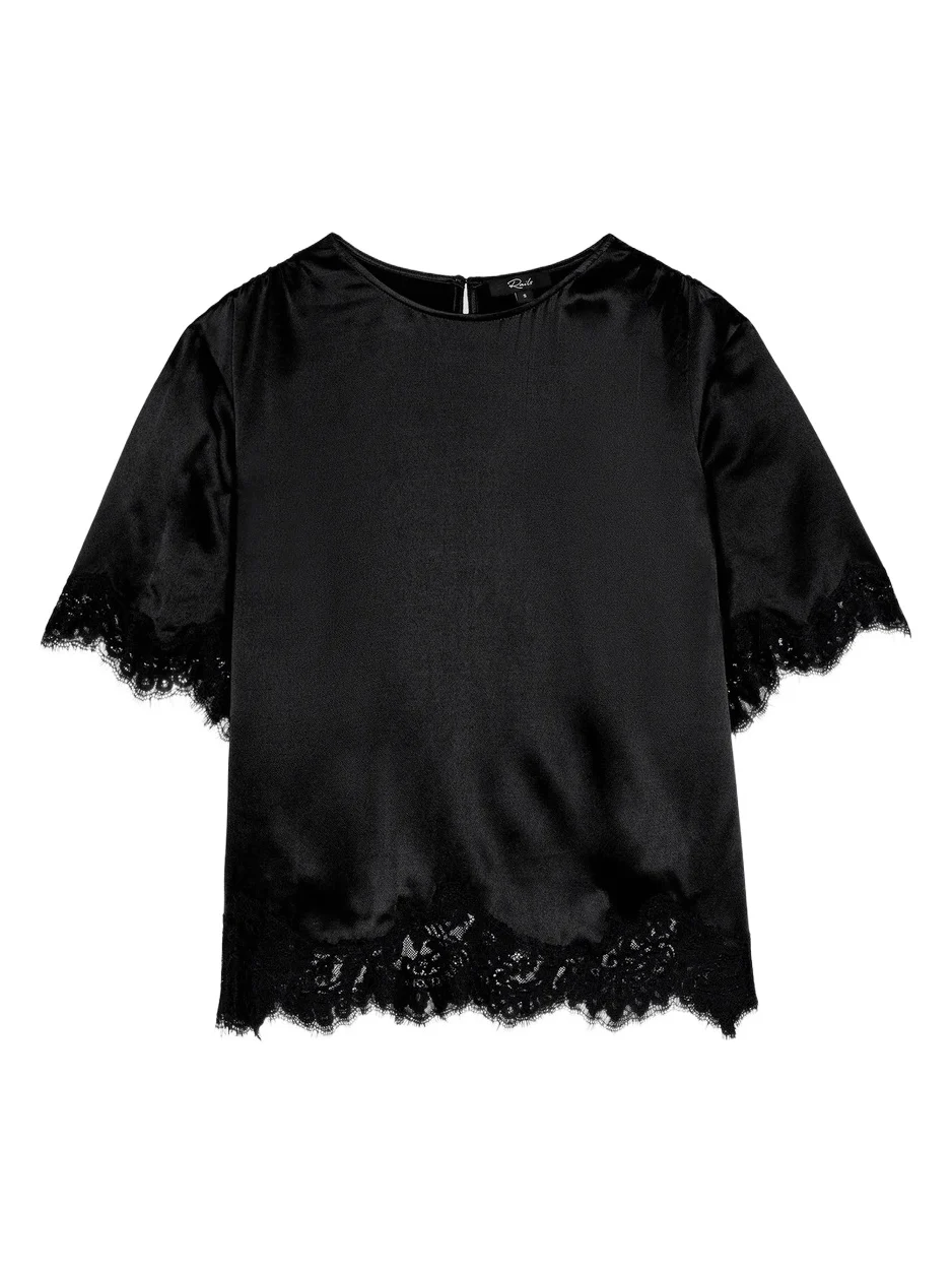 Women's Sonora Satin & Lace Crewneck Blouse Women's Sonora Satin & Lace Crewneck Blouse