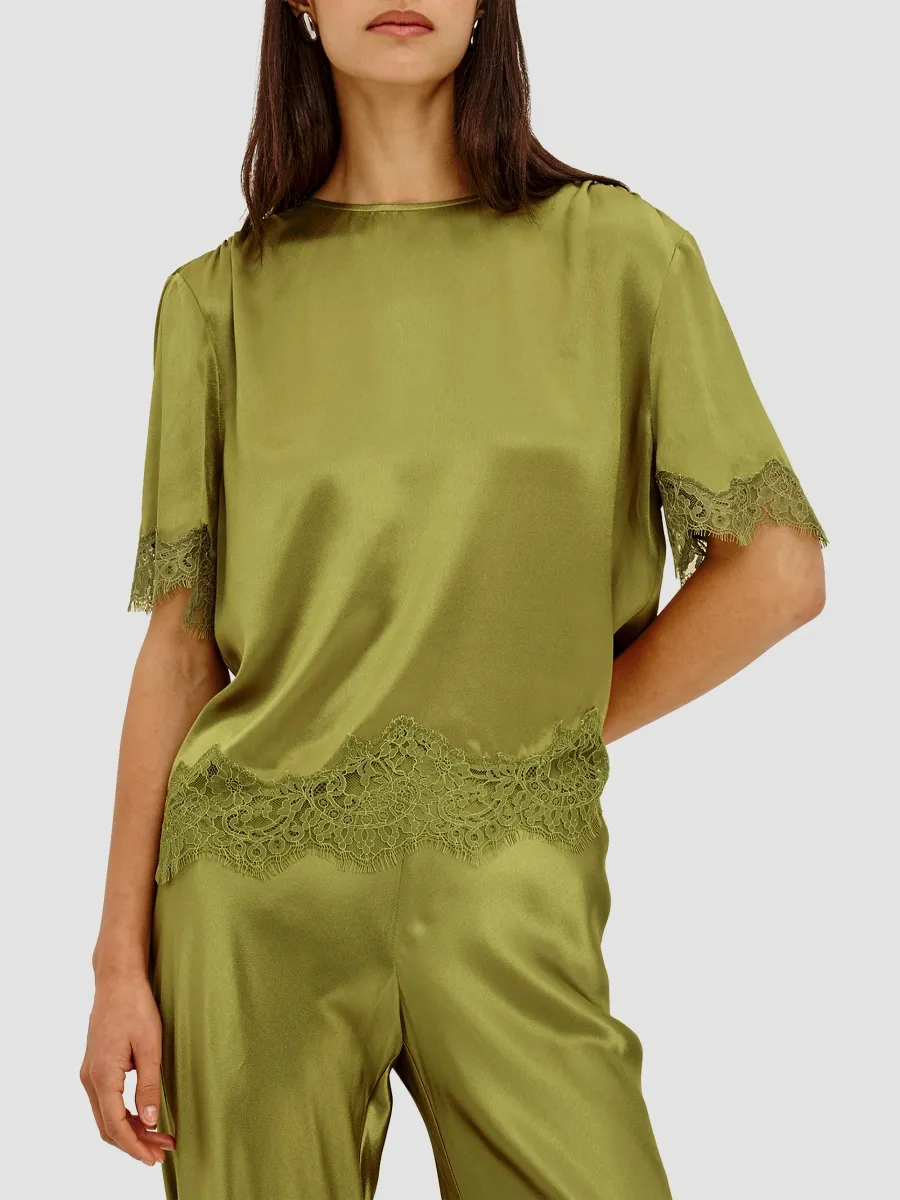 RAILS Women's Sonora Satin & Lace Crewneck Blouse | Thumbnail 4 RAILS Women's Sonora Satin & Lace Crewneck Blouse | Thumbnail 4