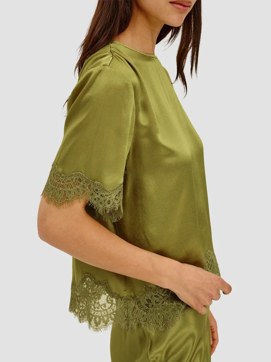 RAILS Women's Sonora Satin & Lace Crewneck Blouse | Thumbnail 5 RAILS Women's Sonora Satin & Lace Crewneck Blouse | Thumbnail 5