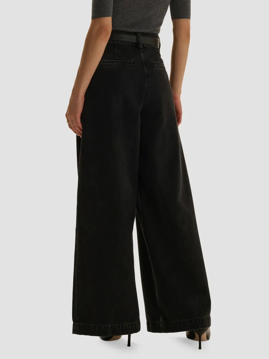 Favorite Daughter Women's The Petite Pleats For Days High-Rise Wide-Leg Jeans | Thumbnail 3