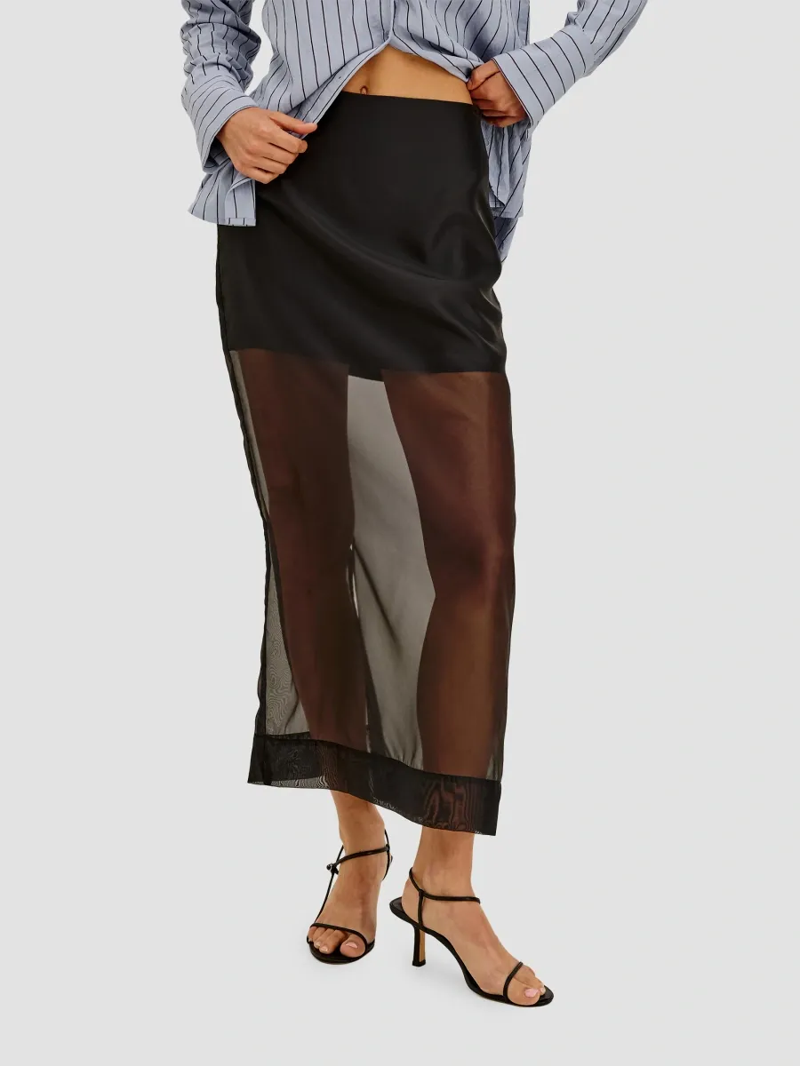 RAILS Women's Floran Semi-Sheer Organza Midi Skirt | Thumbnail 4