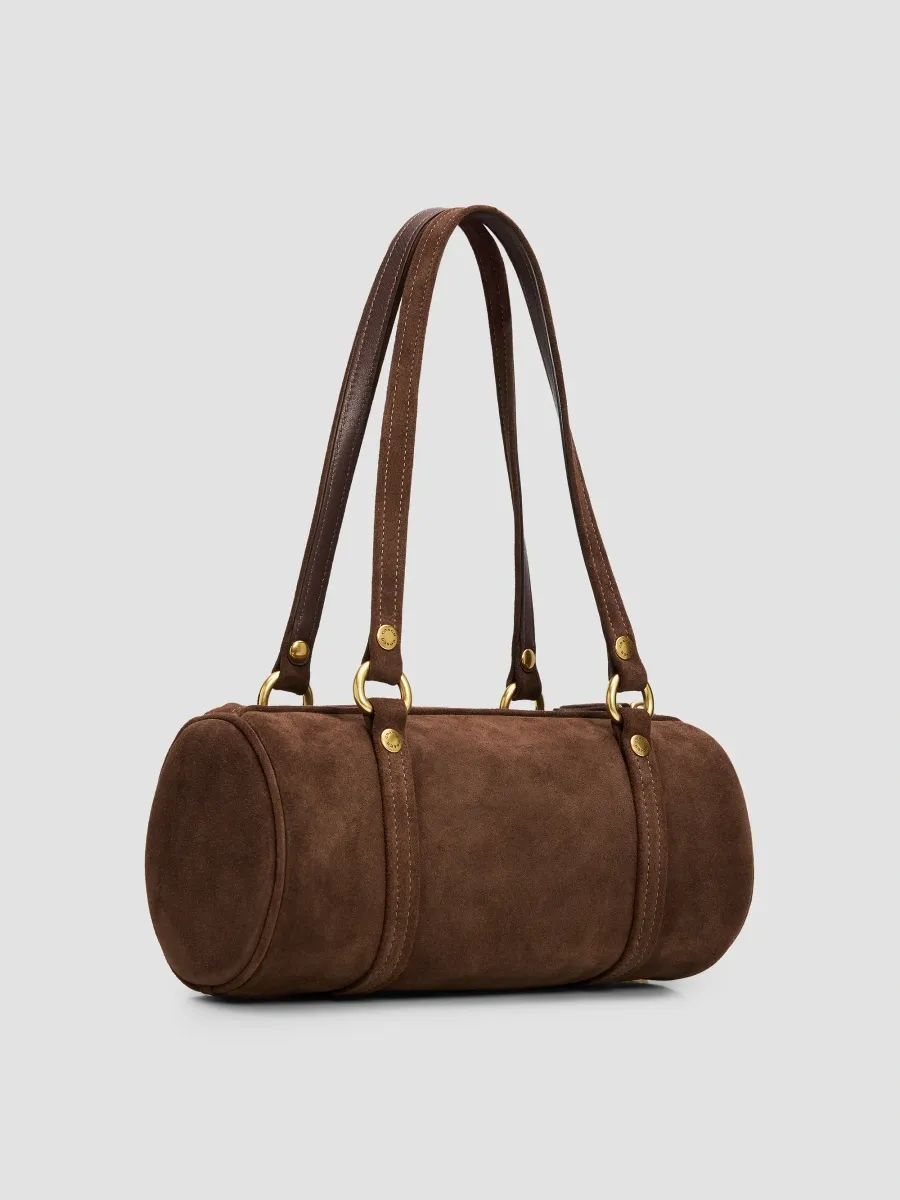 Coach Women's Kisslock Barrel Suede Shoulder Bag | Thumbnail 3 Coach Women's Kisslock Barrel Suede Shoulder Bag | Thumbnail 3