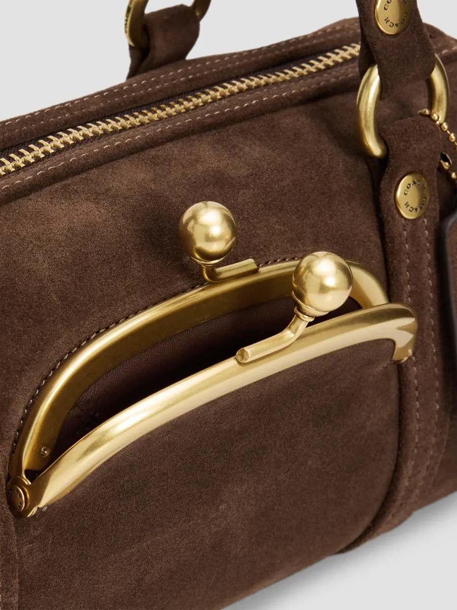 Coach Women's Kisslock Barrel Suede Shoulder Bag | Thumbnail 6 Coach Women's Kisslock Barrel Suede Shoulder Bag | Thumbnail 6